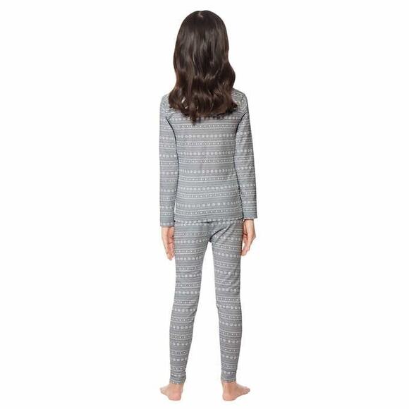 Kids 32 Degrees Heat Long Sleeve Crew Neck + Legging 2-Pack Set Gray Small NEW - Picture 2 of 7